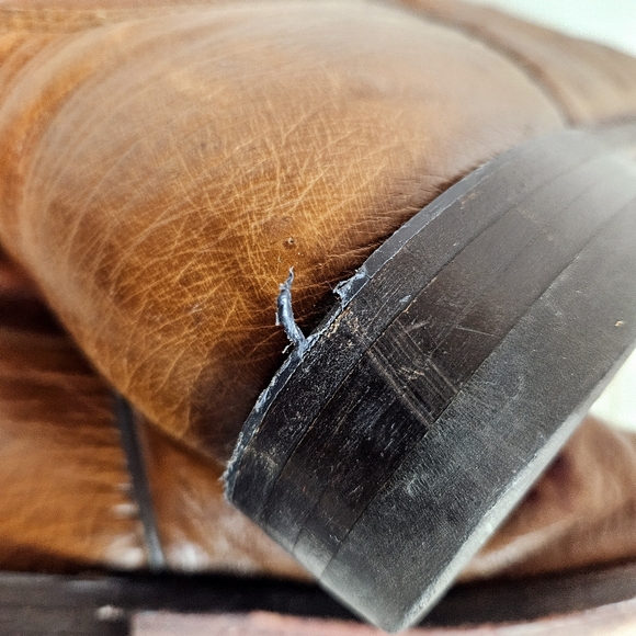 Justin Boots Womens  7 Brown Stinson 10" Smooth Ostrich Roper Western Cowboy - Picture 16 of 16